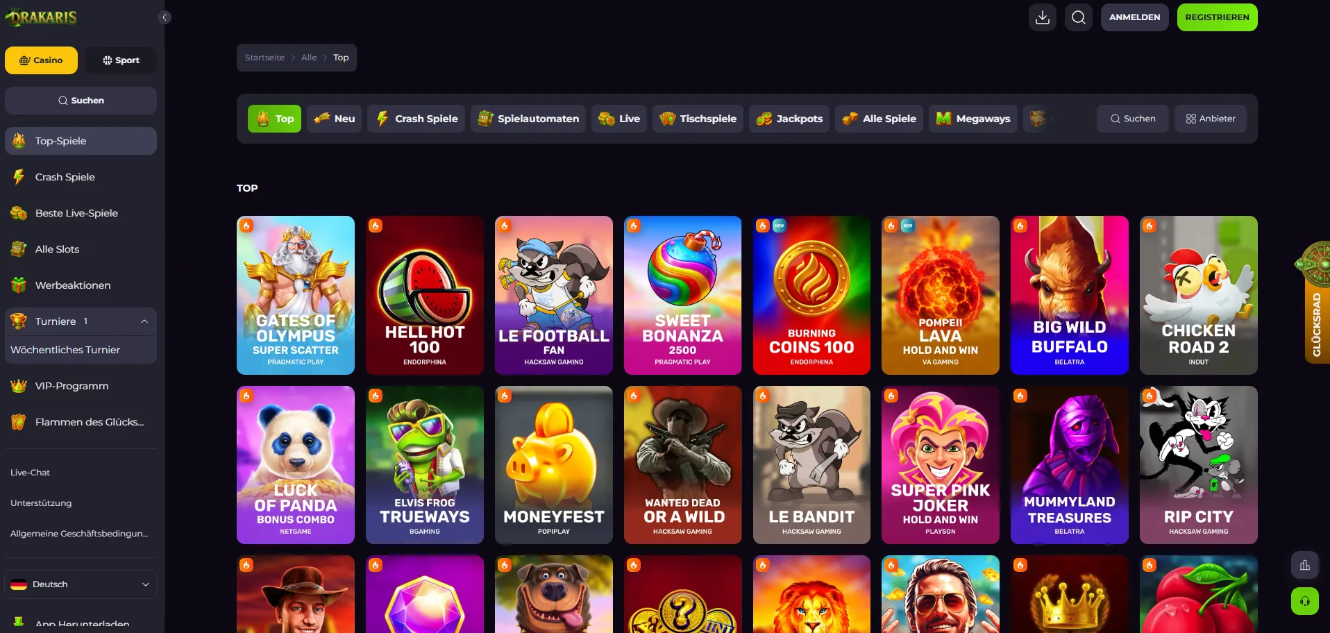 Drakaris Casino Spiele